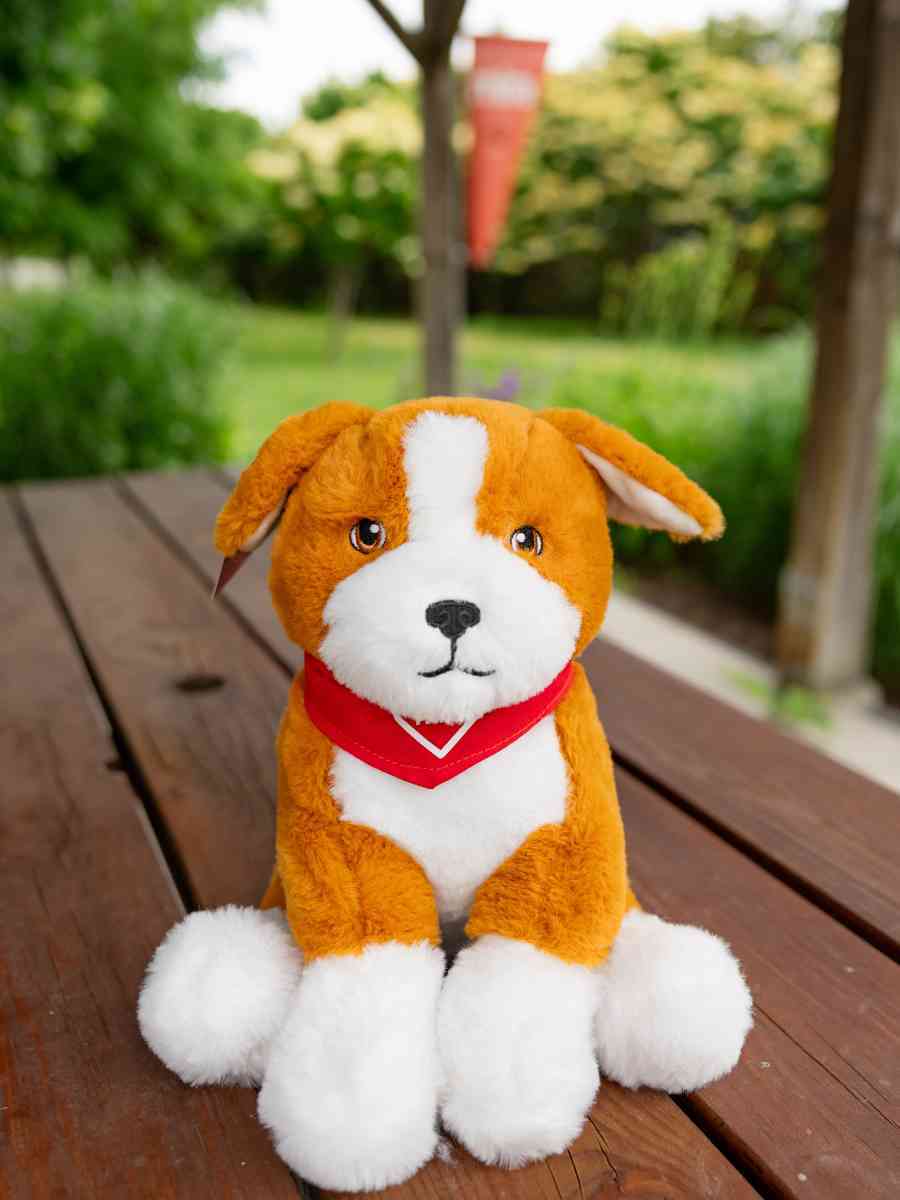 Peluche (caramel et blanc)